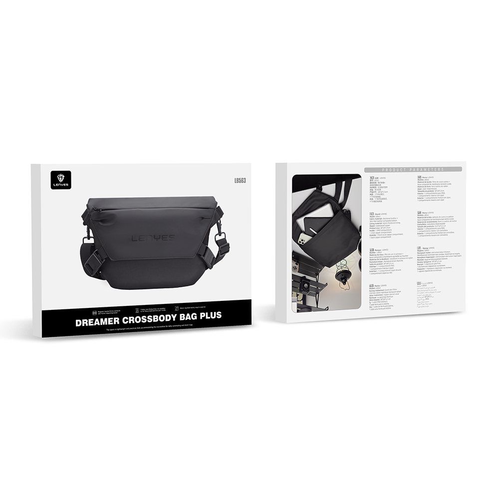 Lenyes LB563 Dreamer Crossbody Serisi Su Geçirmez Deri Tasarımlı Çapraz Vücut Çantası - 7