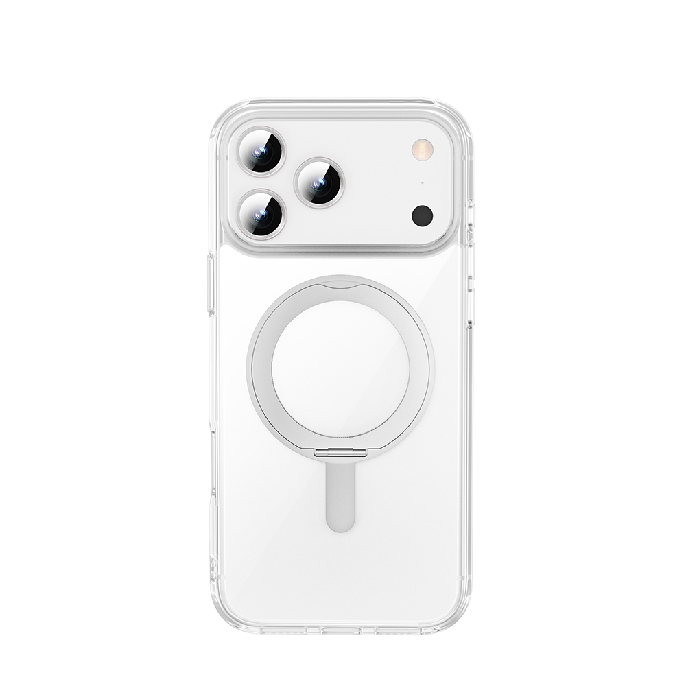 Apple iPhone 17 Pro Uyumlu Kılıf M-safe Şarj Özellikli  Wiwu MCC-201 iShield Ultra Serisi Standlı Crystal Sert PC Kapak - 2