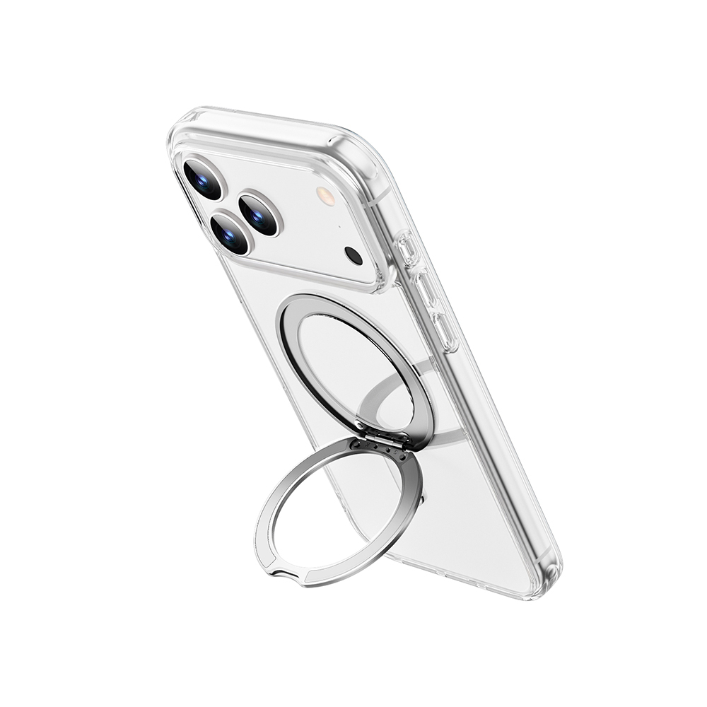 Apple iPhone 17 Pro Uyumlu Kılıf M-safe Şarj Özellikli  Wiwu MCC-201 iShield Ultra Serisi Standlı Crystal Sert PC Kapak - 3