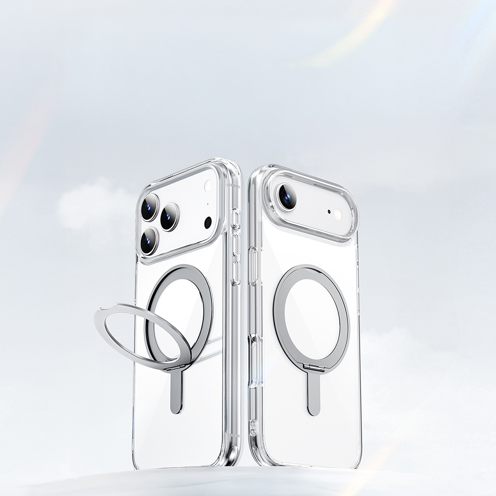 Apple iPhone 17 Pro Uyumlu Kılıf M-safe Şarj Özellikli  Wiwu MCC-201 iShield Ultra Serisi Standlı Crystal Sert PC Kapak - 4