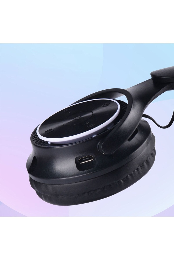 M6 Pro Cat RGB Led Işıklı Kedi Kulağı Band Tasarımlı Ayarlanabilir ve Katlanabilir Kulak Üstü Bluetooth Kulaklık