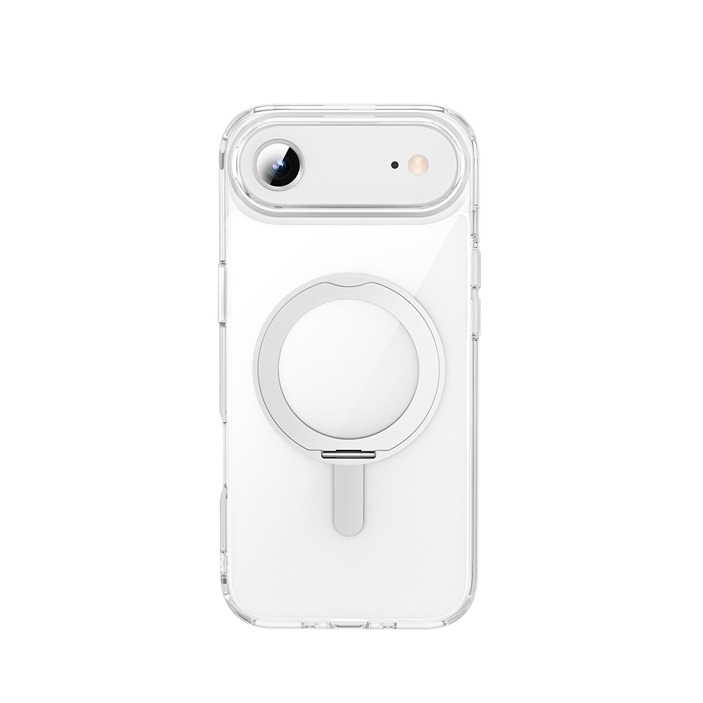 Apple iPhone 17 Air Uyumlu Kılıf M-safe Şarj Özellikli Wiwu MCC-201 iShield Ultra Serisi Standlı Crystal Sert PC Kapak - 2