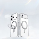 Apple iPhone 17 Air Uyumlu Kılıf M-safe Şarj Özellikli Wiwu MCC-201 iShield Ultra Serisi Standlı Crystal Sert PC Kapak - 4