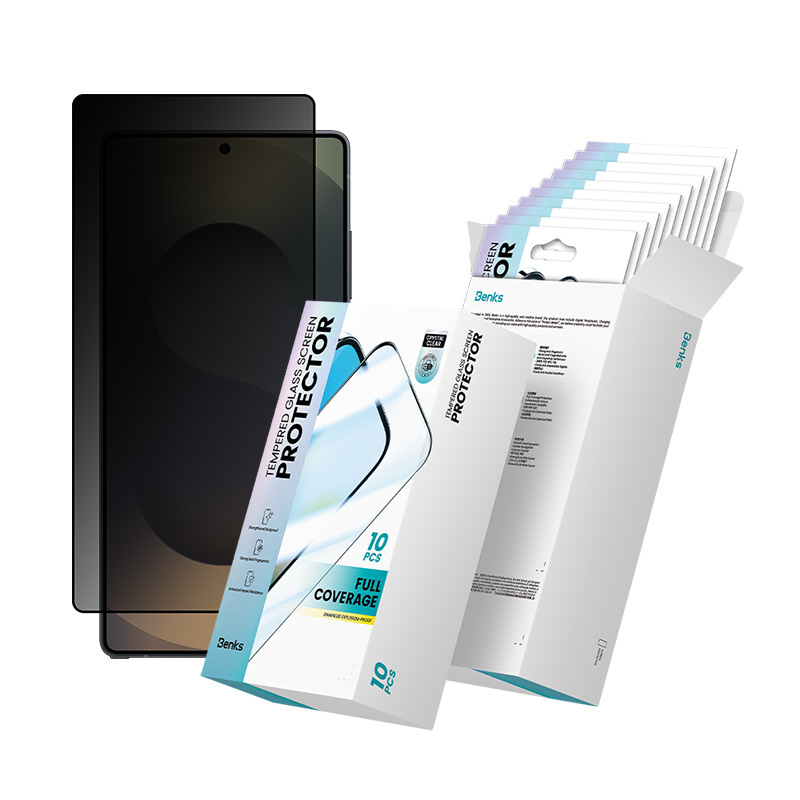 Samsung Galaxy S25 Ultra Uyumlu Hidrofobik Ve Oleofobik Özellikli Benks 0.3mm Privacy Air Shield Ekran Koruyucu 10'lu Paket - 3