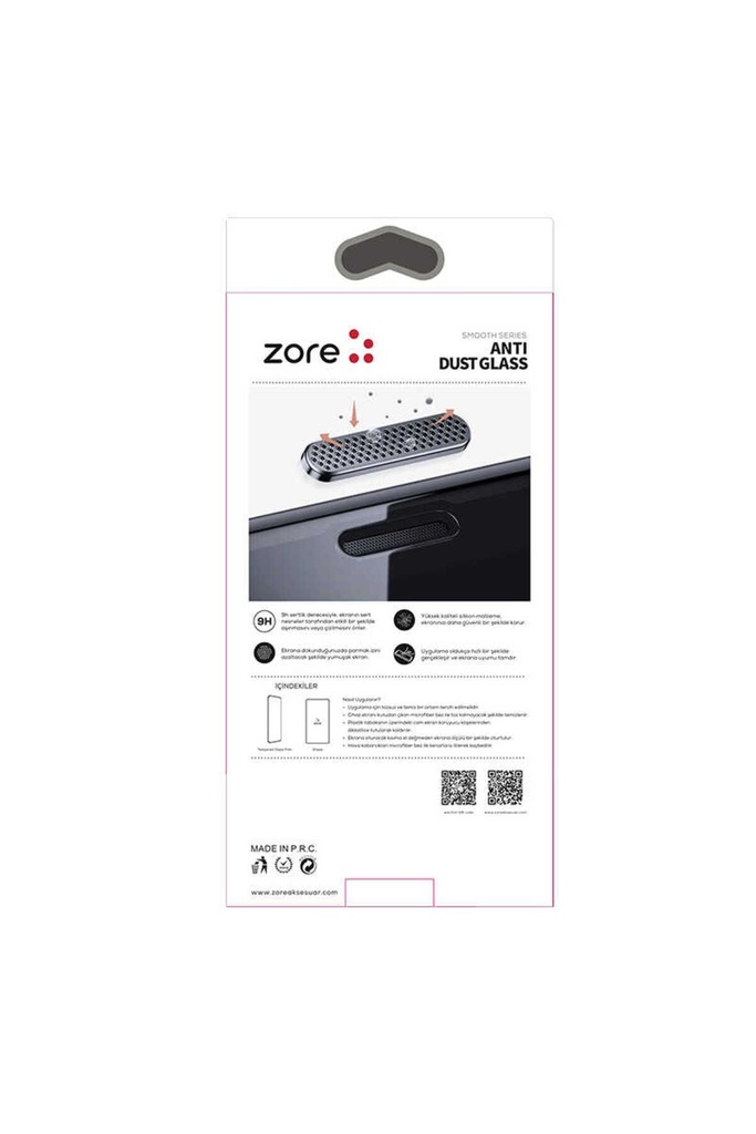 Apple iPhone 14 Pro Max Uyumlu Ahize Toz Önleyici Zore Anti-Dust Temperli Ekran Koruyucu