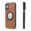 Apple iPhone 17 Uyumlu Kılıf M-safe Şarj Özellikli 360 Derece Standlı Basit Mat Deri Desenli Youngkit Tech Leather Serisi Kapak - 1