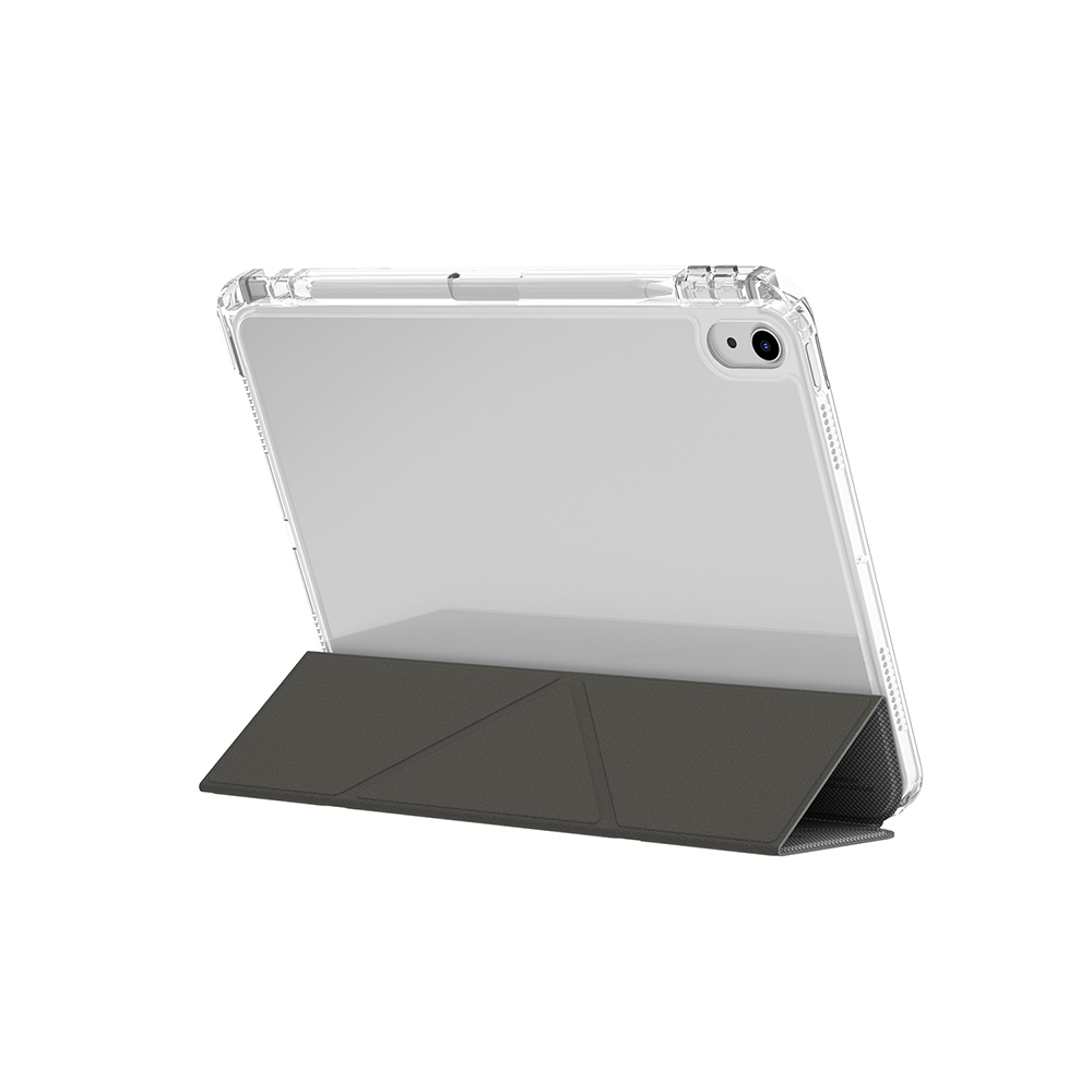 Apple iPad 11.Nesil 2025 Uyumlu Kılıf Skinarma Kalemlikli Arkası Şeffaf Standlı Magnetik Zeta Kılıf - 3