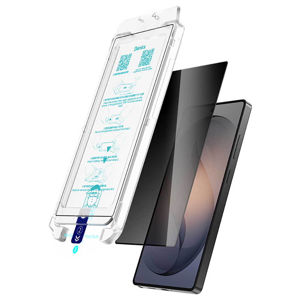 Samsung Galaxy S2 Uyumlu6 Ultra Benks Ultra Shield Privacy Ekran Koruyucu + Kolay Uygulama Aparatlı - 8