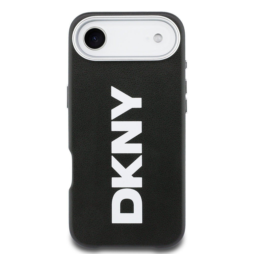 Apple iPhone 17 Air Uyumlu Kılıf DKNY Orjinal Lisanslı M-safe Şarj Özellikli PU Büyük Dikey Logolu Kapak - 2