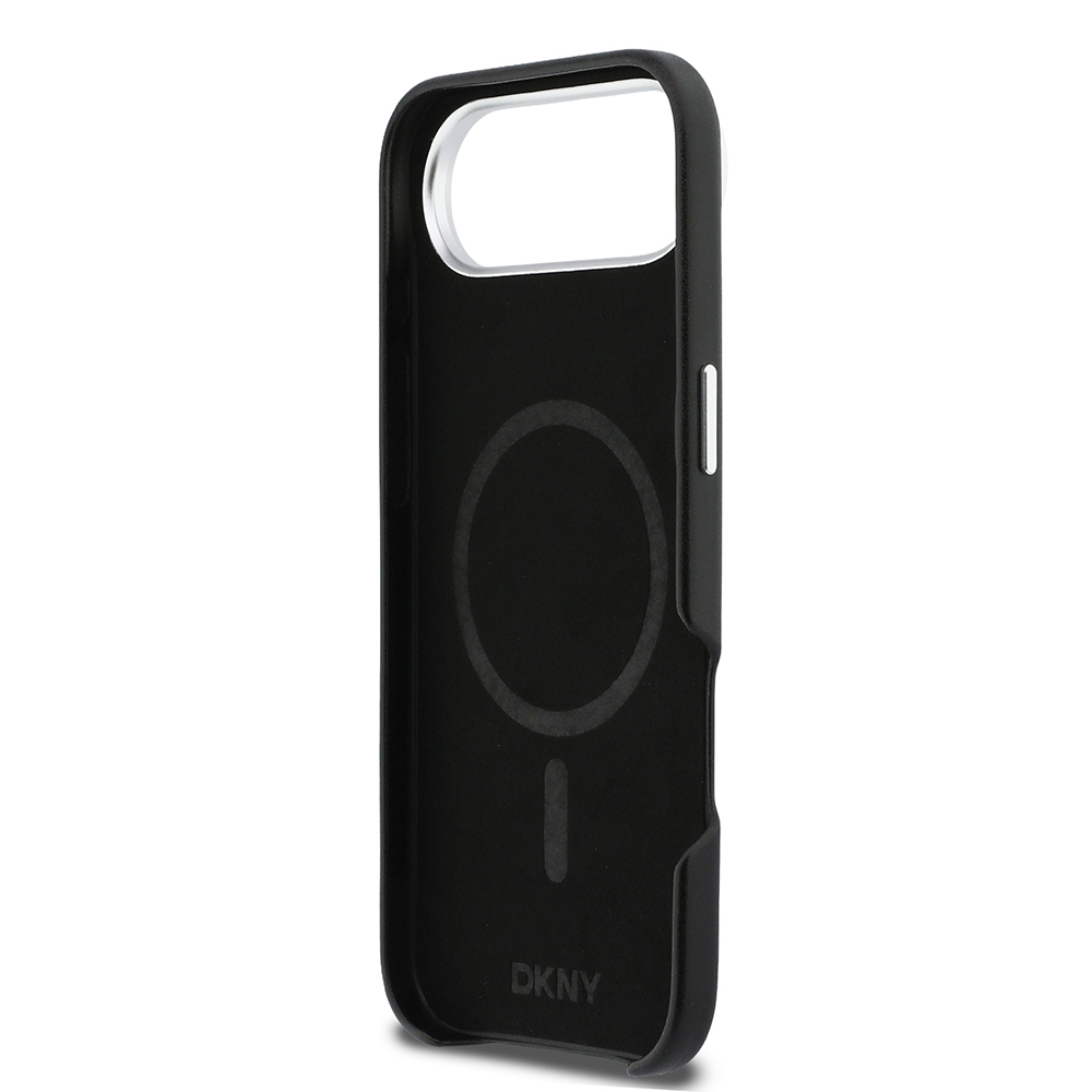 Apple iPhone 17 Air Uyumlu Kılıf DKNY Orjinal Lisanslı M-safe Şarj Özellikli PU Büyük Dikey Logolu Kapak - 6