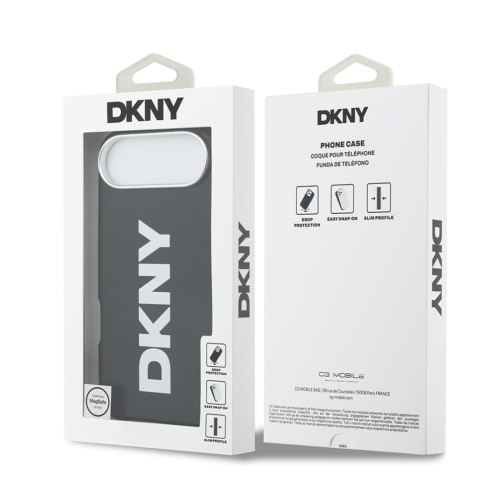 Apple iPhone 17 Air Uyumlu Kılıf DKNY Orjinal Lisanslı M-safe Şarj Özellikli PU Büyük Dikey Logolu Kapak - 7