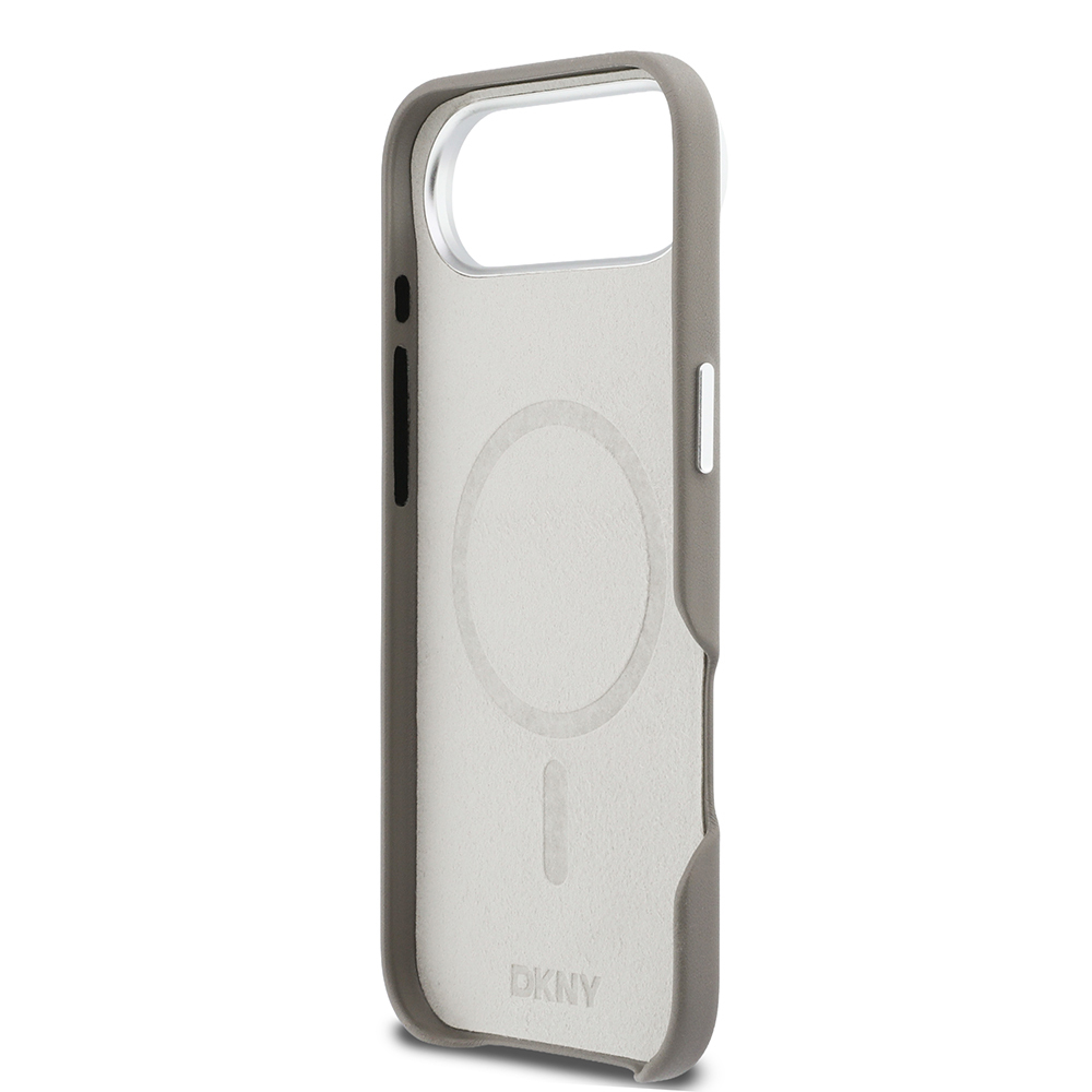 Apple iPhone 17 Air Uyumlu Kılıf DKNY Orjinal Lisanslı M-safe Şarj Özellikli PU Büyük Dikey Logolu Kapak - 13