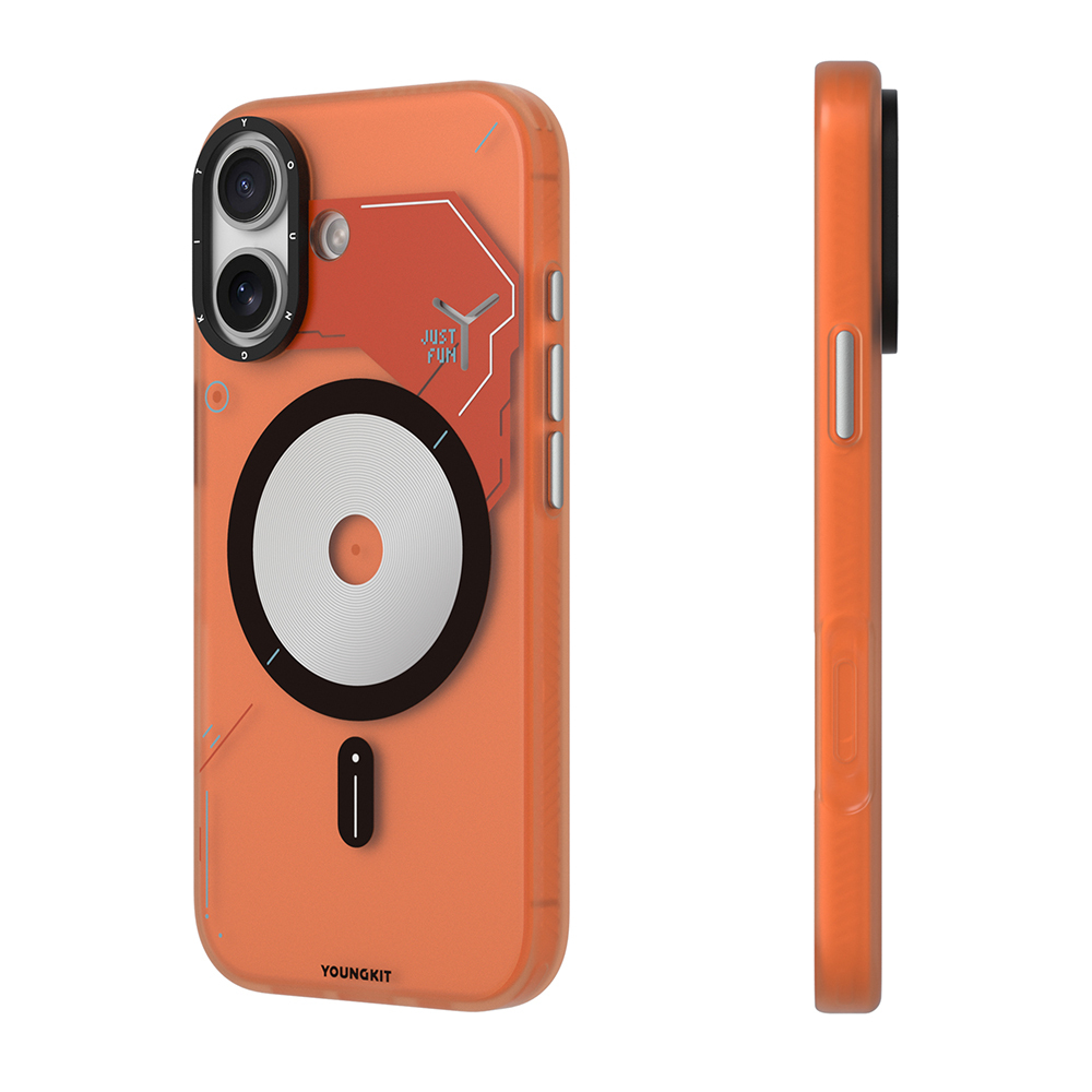 Apple iPhone 17 Uyumlu Kılıf M-safe Şarj Özellikli Disk Desenli Youngkit Disc Battle Kapak - 1