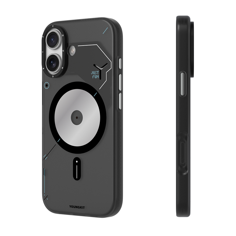 Apple iPhone 17 Uyumlu Kılıf M-safe Şarj Özellikli Disk Desenli Youngkit Disc Battle Kapak - 2