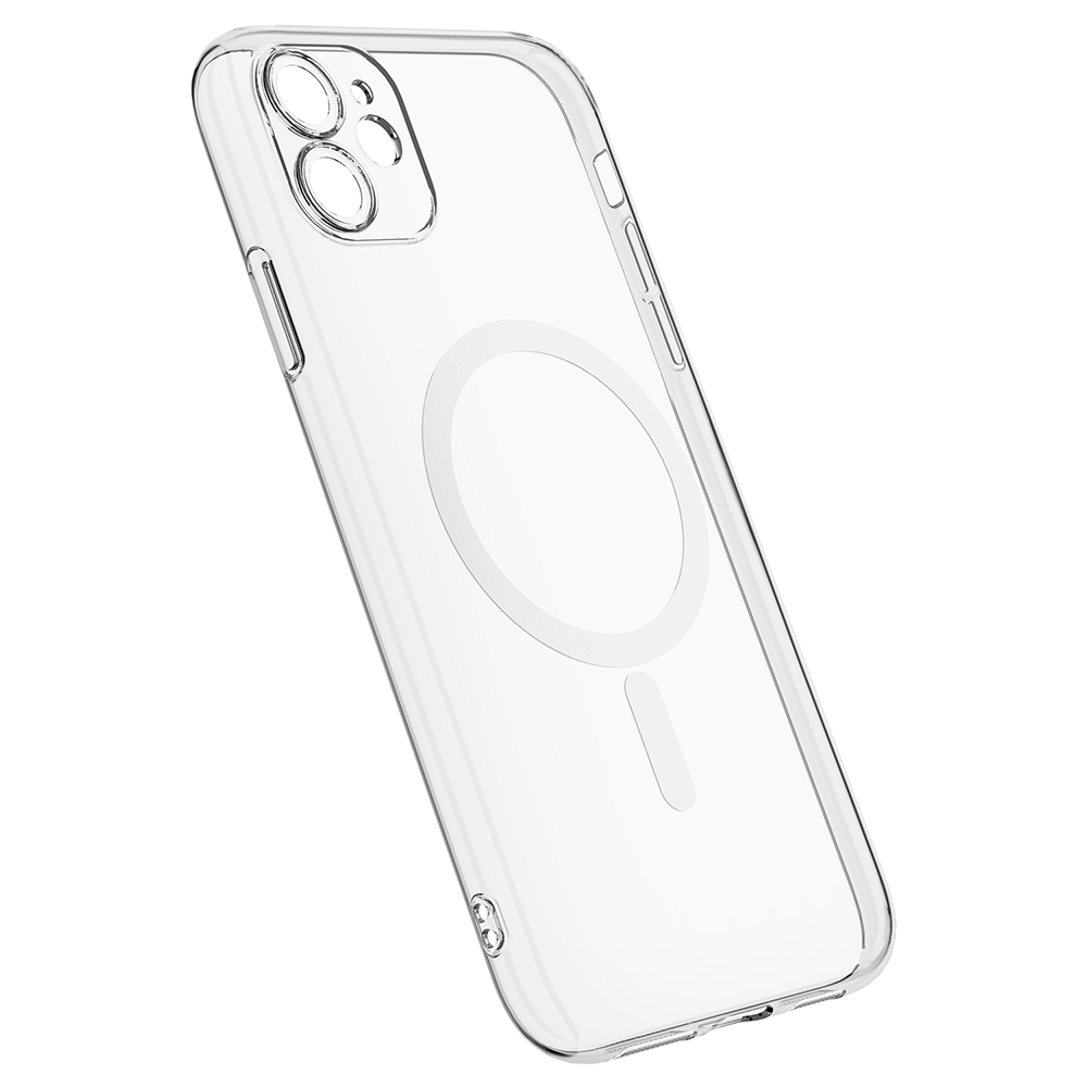 Apple iPhone 12 Uyumlu Kamera Korumalı M-Safe Şarj Özellikli Şeffaf Zore London Sert PC Kapak - 2