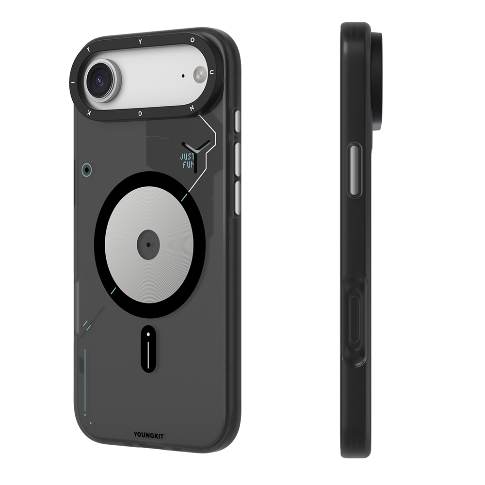 Apple iPhone 17 Air Uyumlu Kılıf M-safe Şarj Özellikli Disk Desenli Youngkit Disc Battle Kapak - 2