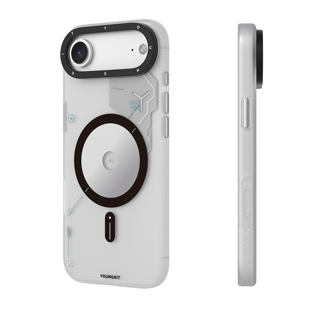 Apple iPhone 17 Air Uyumlu Kılıf M-safe Şarj Özellikli Disk Desenli Youngkit Disc Battle Kapak - 3