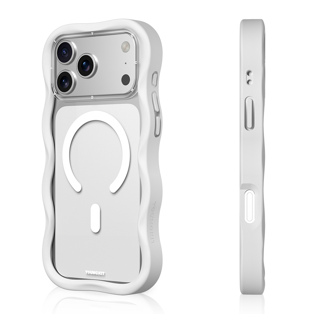 Apple iPhone 17 Pro Uyumlu Kılıf M-safe Şarj Özellikli Youngkit Wave Clear Serisi Kapak - 5