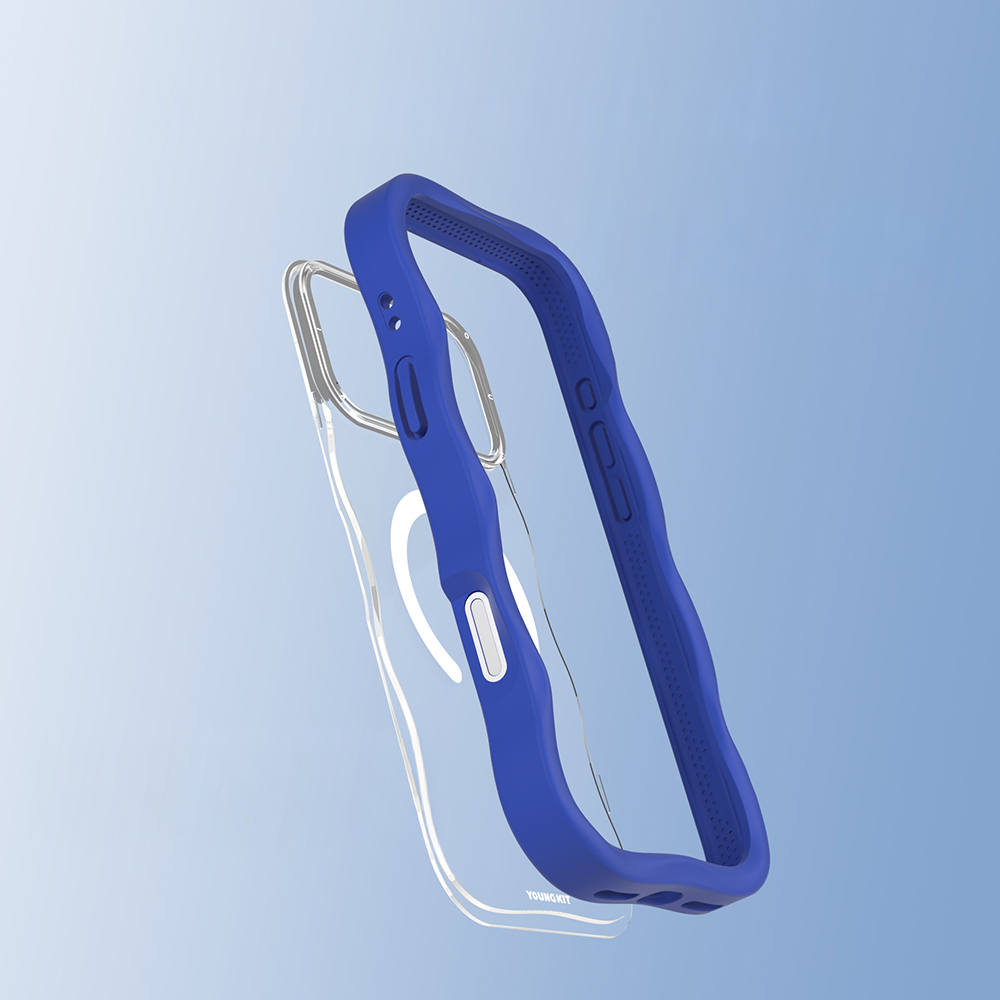 Apple iPhone 17 Pro Uyumlu Kılıf M-safe Şarj Özellikli Youngkit Wave Clear Serisi Kapak - 12