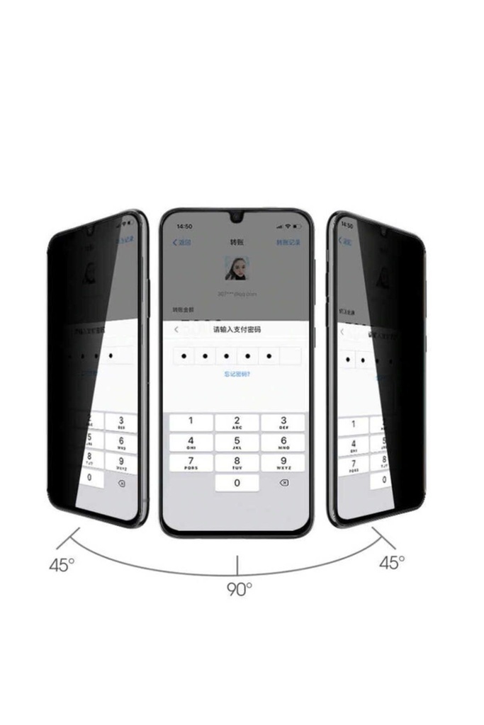 Oppo A72 Uyumlu Davin 5D Privacy Cam Ekran Koruyucu