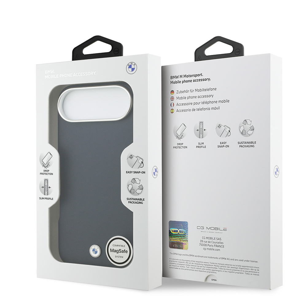 Apple iPhone 17 Air Uyumlu Kılıf BMW Orjinal Lisanslı M-safe Şarj Özellikli Metal Logolu Tam Kaplama Deri Kapak - 7