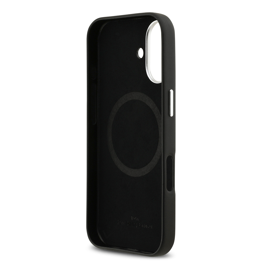 Apple iPhone 17 Uyumlu Kılıf BMW Orjinal Lisanslı M-safe Şarj Özellikli Metal Logolu Tam Kaplama Deri Kapak - 6