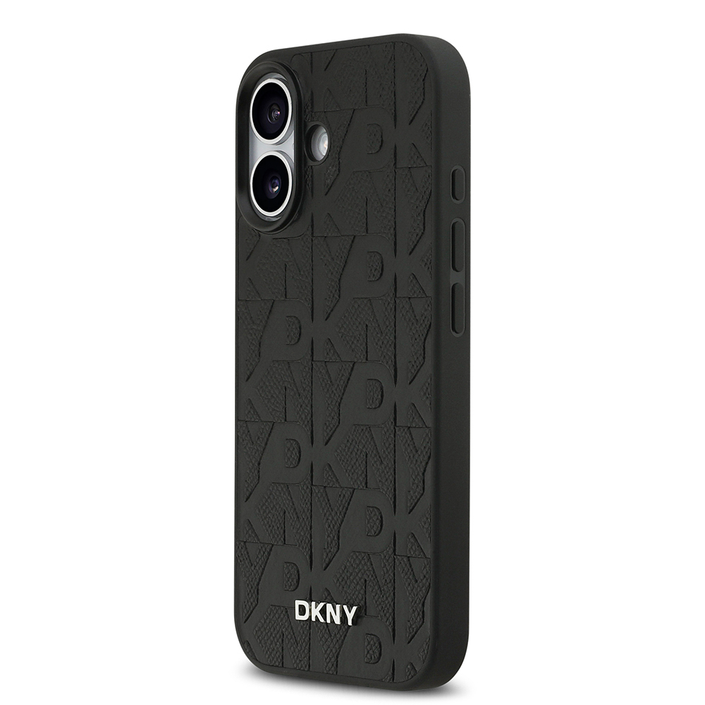 Apple iPhone 17 Uyumlu Kılıf DKNY Orjinal Lisanslı M-safe Şarj Özellikli 3D Yazılı Grid Pattern Kapak - 1