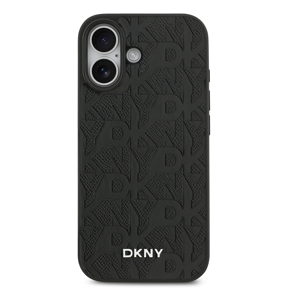 Apple iPhone 17 Uyumlu Kılıf DKNY Orjinal Lisanslı M-safe Şarj Özellikli 3D Yazılı Grid Pattern Kapak - 2