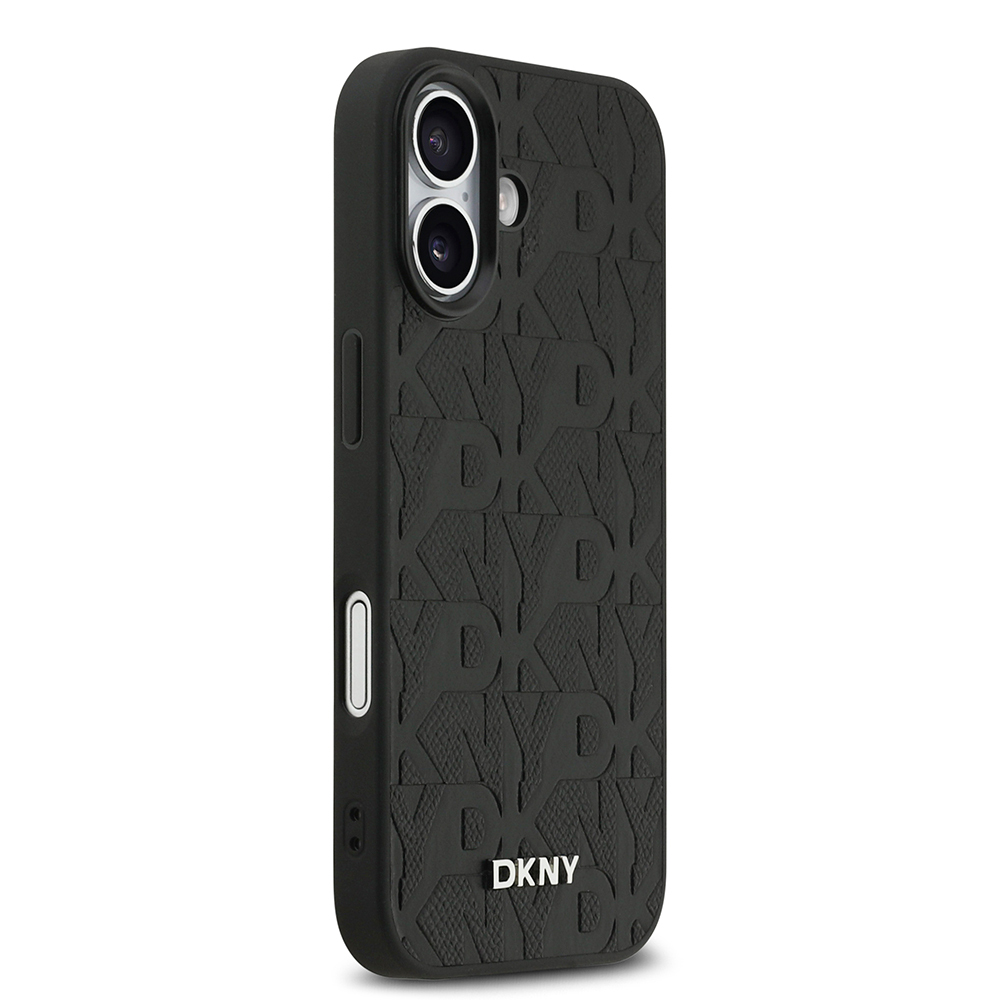 Apple iPhone 17 Uyumlu Kılıf DKNY Orjinal Lisanslı M-safe Şarj Özellikli 3D Yazılı Grid Pattern Kapak - 3