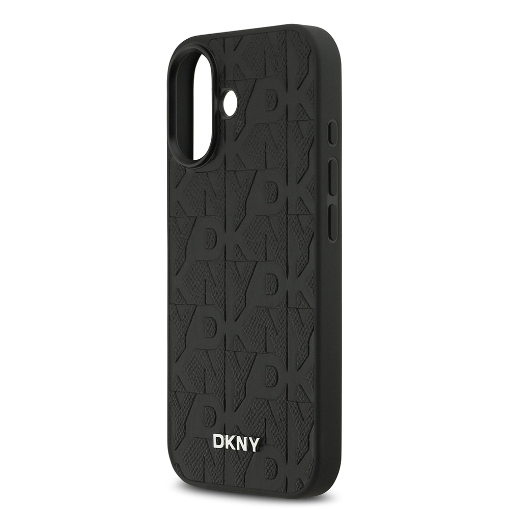 Apple iPhone 17 Uyumlu Kılıf DKNY Orjinal Lisanslı M-safe Şarj Özellikli 3D Yazılı Grid Pattern Kapak - 5
