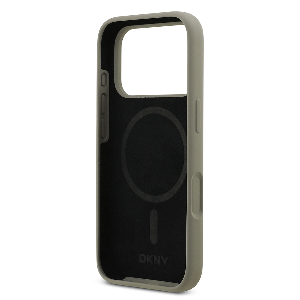 Apple iPhone 17 Pro Uyumlu Kılıf DKNY Orjinal Lisanslı M-safe Şarj Özellikli Metal Logolu Silikon Kapak - 13