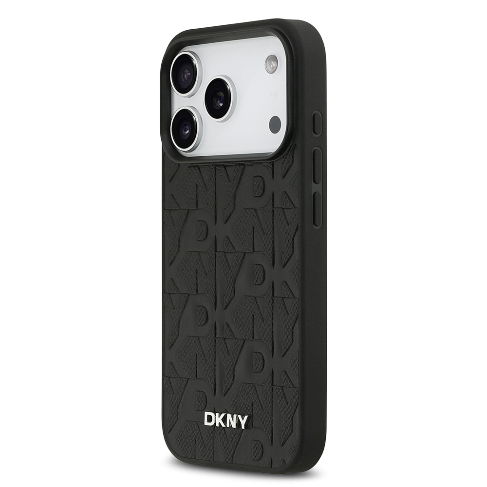 Apple iPhone 17 Pro Uyumlu Kılıf DKNY Orjinal Lisanslı M-safe Şarj Özellikli 3D Yazılı Grid Pattern Kapak - 8