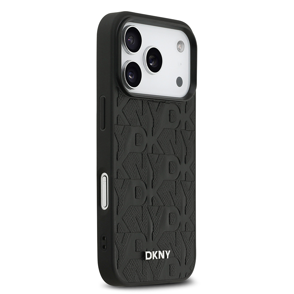 Apple iPhone 17 Pro Uyumlu Kılıf DKNY Orjinal Lisanslı M-safe Şarj Özellikli 3D Yazılı Grid Pattern Kapak - 10