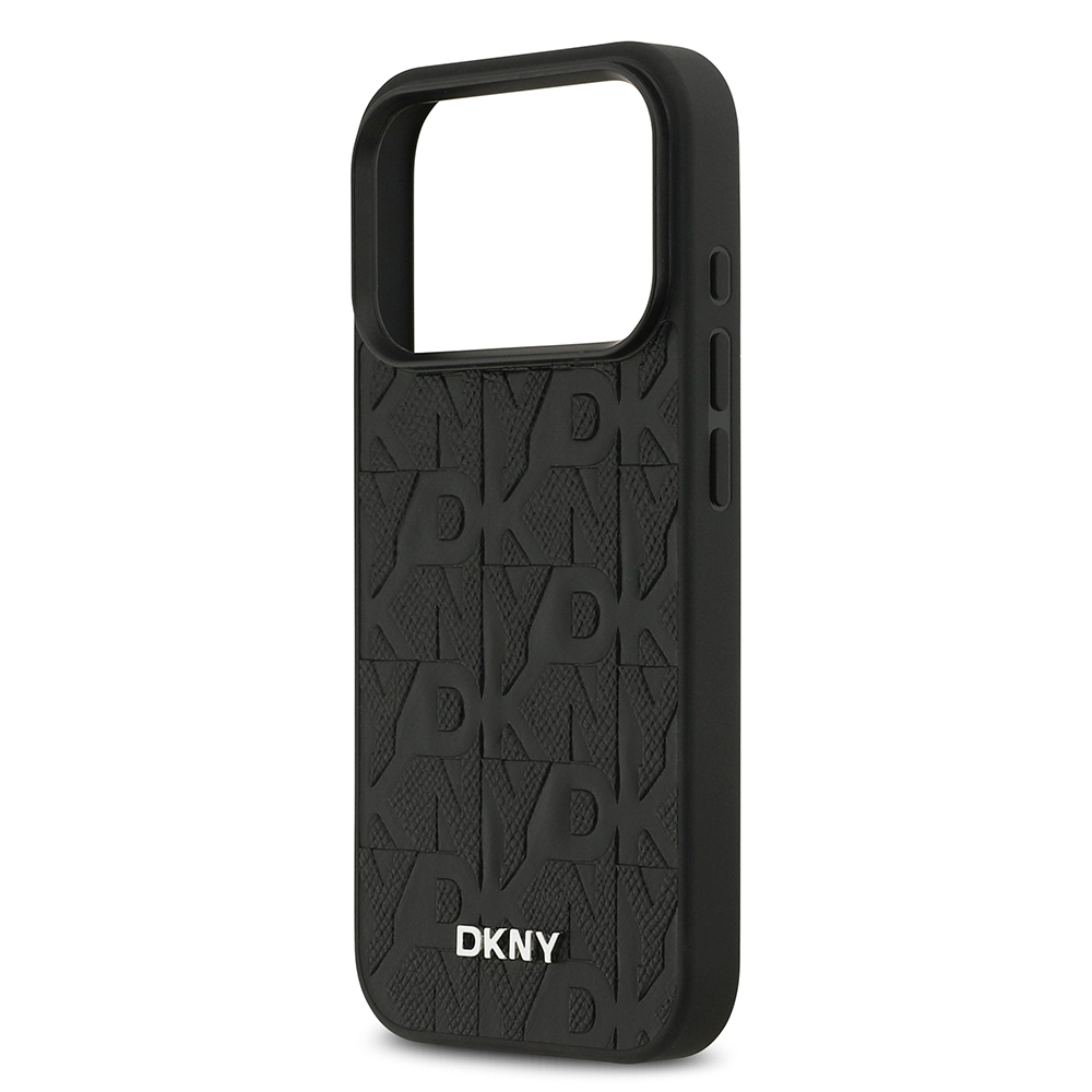 Apple iPhone 17 Pro Uyumlu Kılıf DKNY Orjinal Lisanslı M-safe Şarj Özellikli 3D Yazılı Grid Pattern Kapak - 12