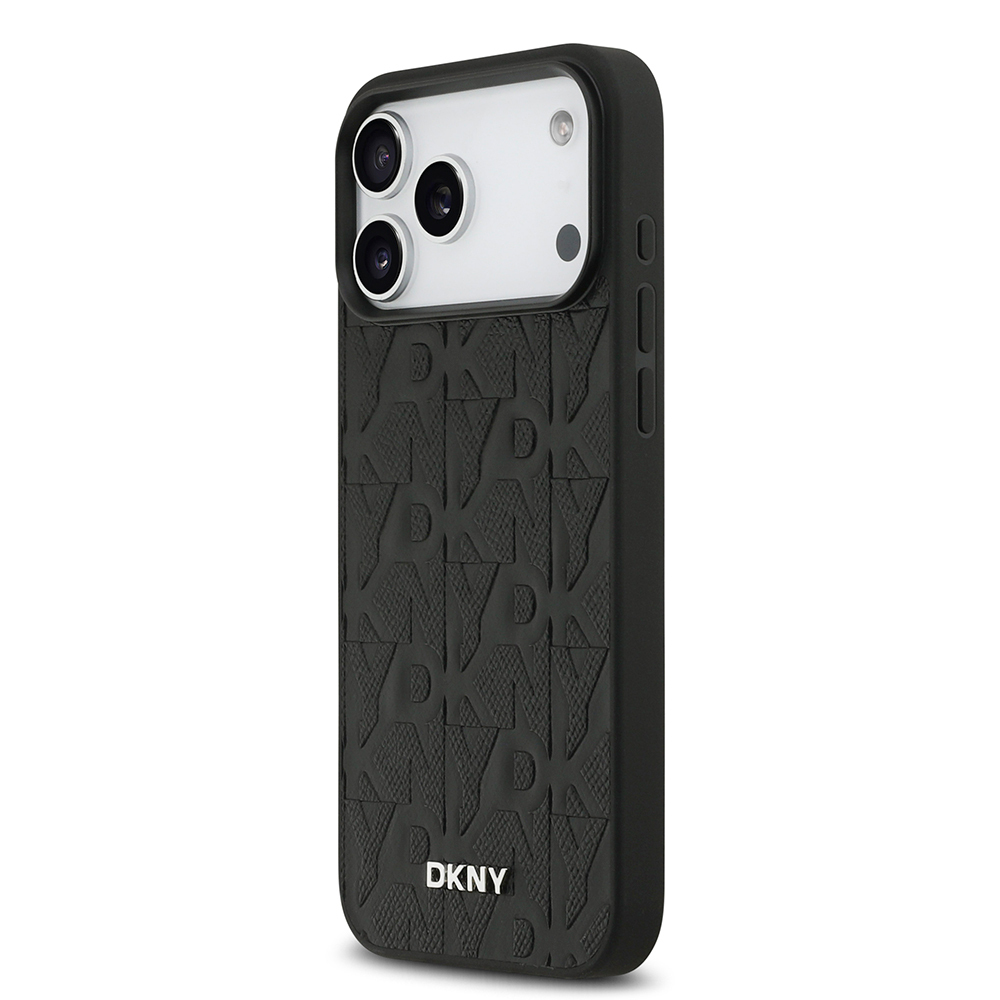 Apple iPhone 17 Pro Max Uyumlu Kılıf DKNY Orjinal Lisanslı M-safe Şarj Özellikli 3D Yazılı Grid Pattern Kapak - 1
