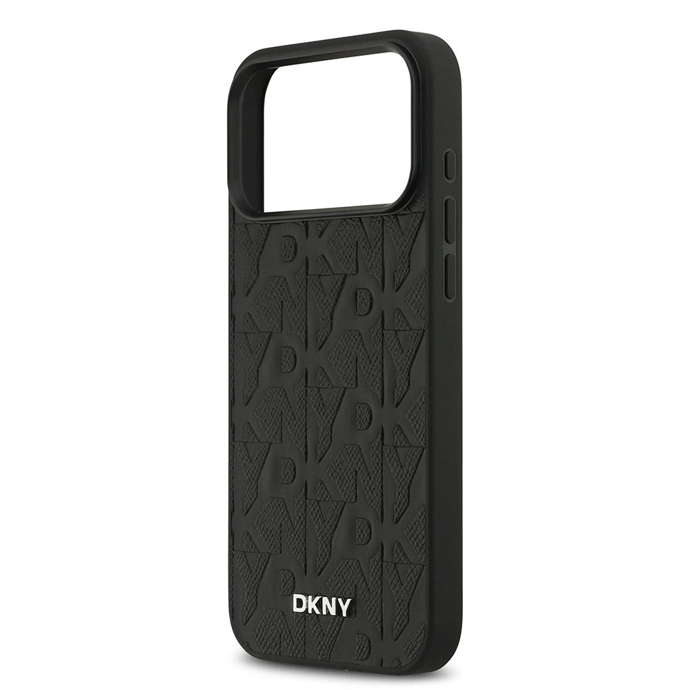 Apple iPhone 17 Pro Max Uyumlu Kılıf DKNY Orjinal Lisanslı M-safe Şarj Özellikli 3D Yazılı Grid Pattern Kapak - 5