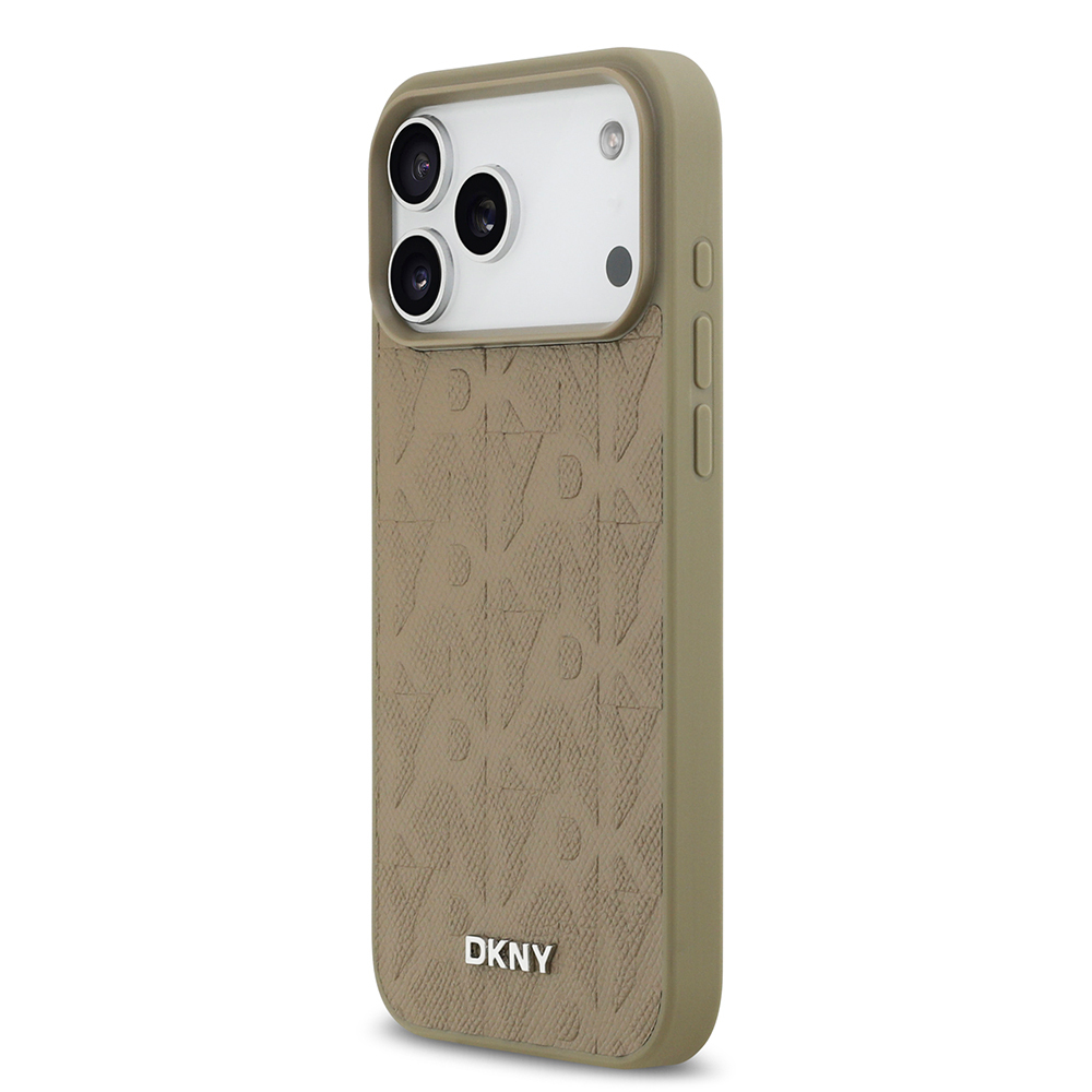 Apple iPhone 17 Pro Max Uyumlu Kılıf DKNY Orjinal Lisanslı M-safe Şarj Özellikli 3D Yazılı Grid Pattern Kapak - 8