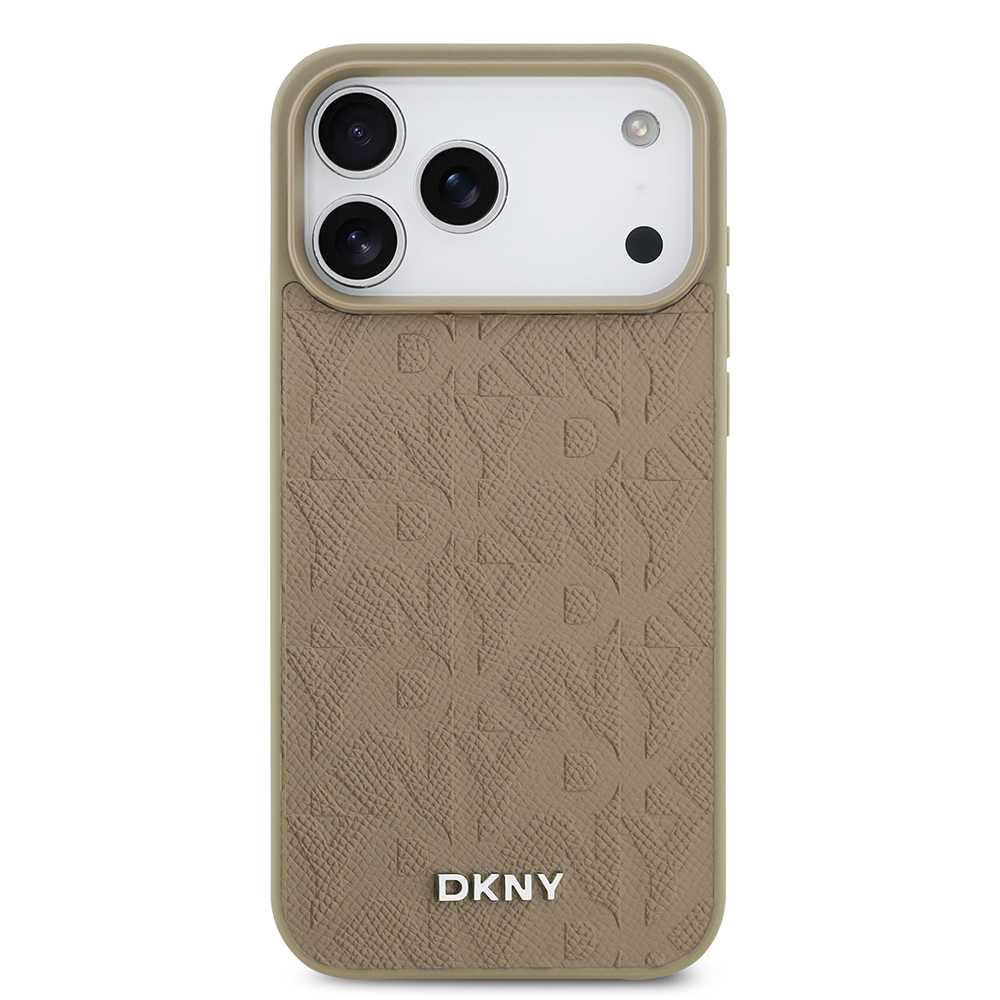 Apple iPhone 17 Pro Max Uyumlu Kılıf DKNY Orjinal Lisanslı M-safe Şarj Özellikli 3D Yazılı Grid Pattern Kapak - 9