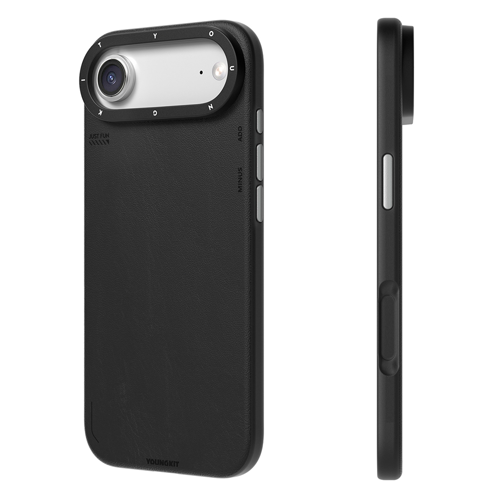 Apple iPhone 17 Air Uyumlu Kılıf M-safe Şarj Özellikli Basit Mat Deri Desenli Youngkit Tech Fashion Serisi Kapak - 1