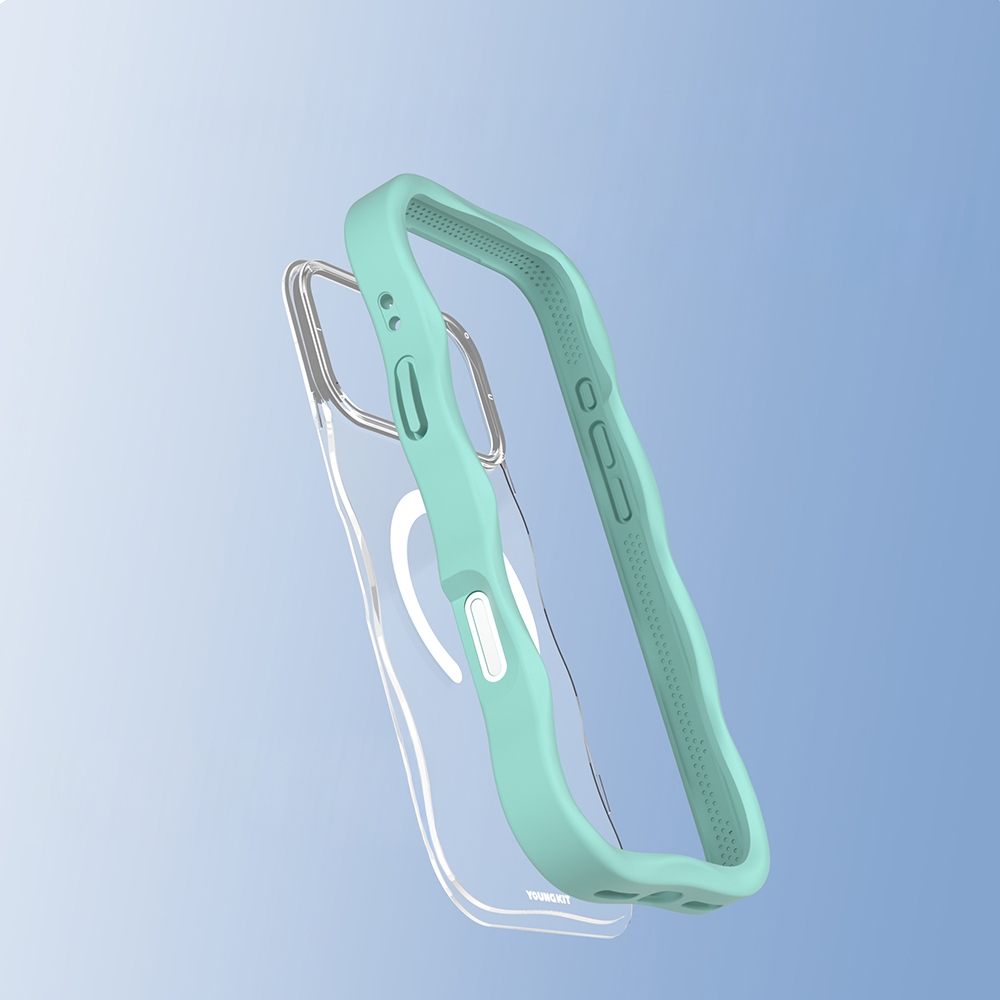 Apple iPhone 17 Pro Max Uyumlu Kılıf M-safe Şarj Özellikli Youngkit Wave Clear Serisi Kapak - 14