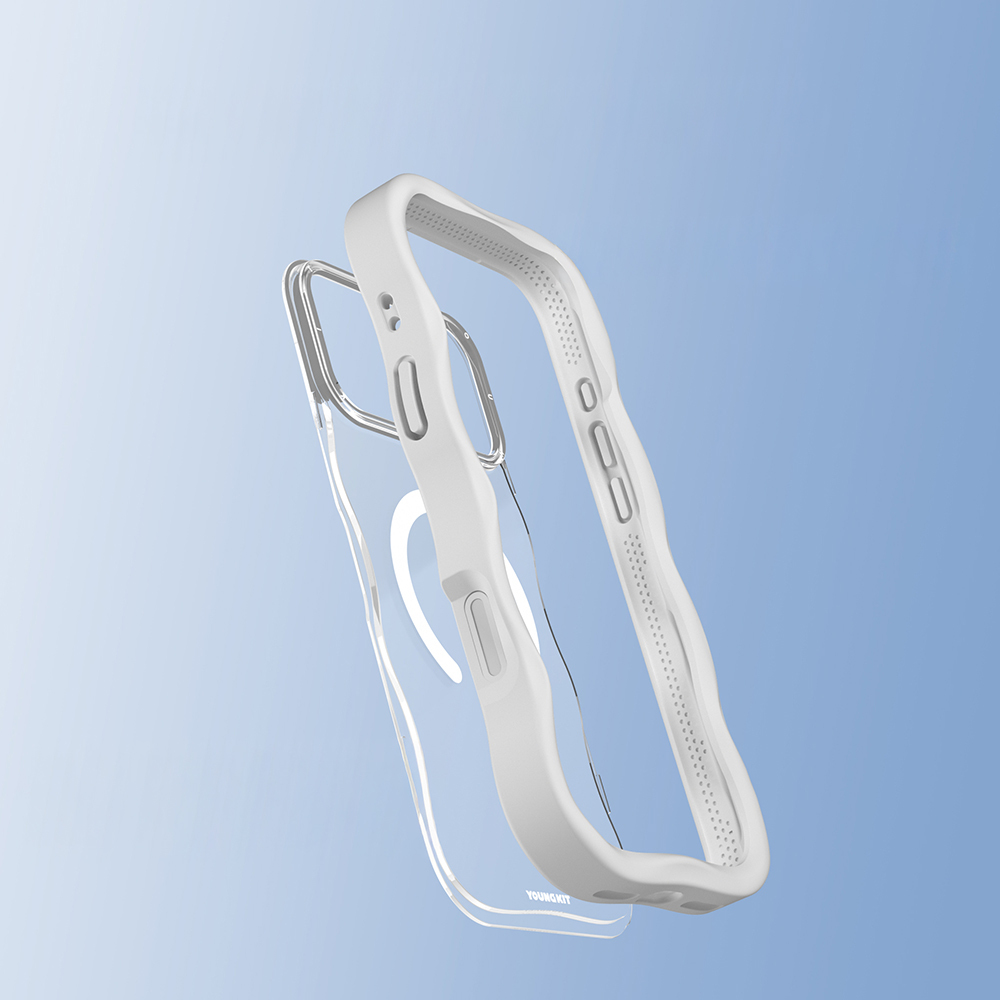 Apple iPhone 17 Pro Max Uyumlu Kılıf M-safe Şarj Özellikli Youngkit Wave Clear Serisi Kapak - 15