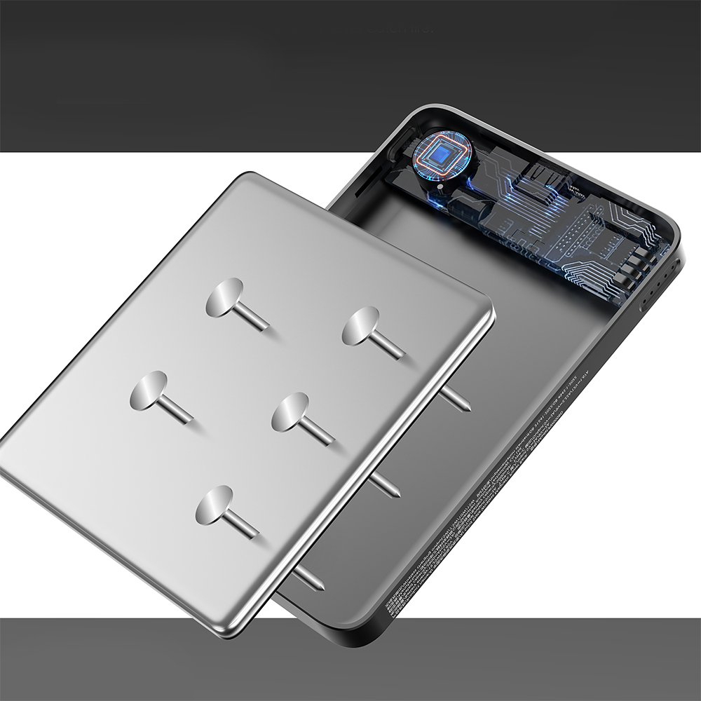 Lenyes PW0008D PD 20W LED Ekranlı Yapay Zeka Destekli Ultra İnce Wireless Powerbank 15W 5000mAh - 3