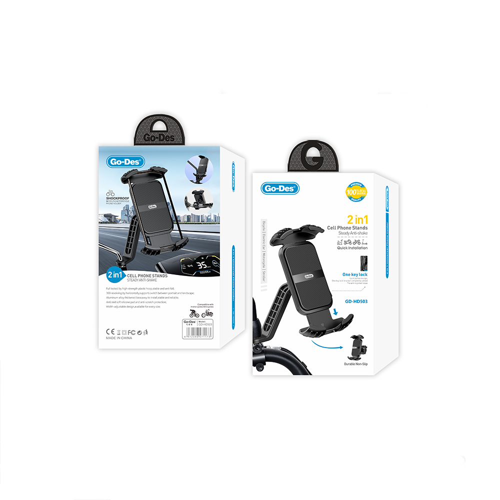 Go Des GD-HD503 360° Derece Dönebilen Ayarlanabilir Motosiklet ve Bisiklet Telefon Tutucu - 5