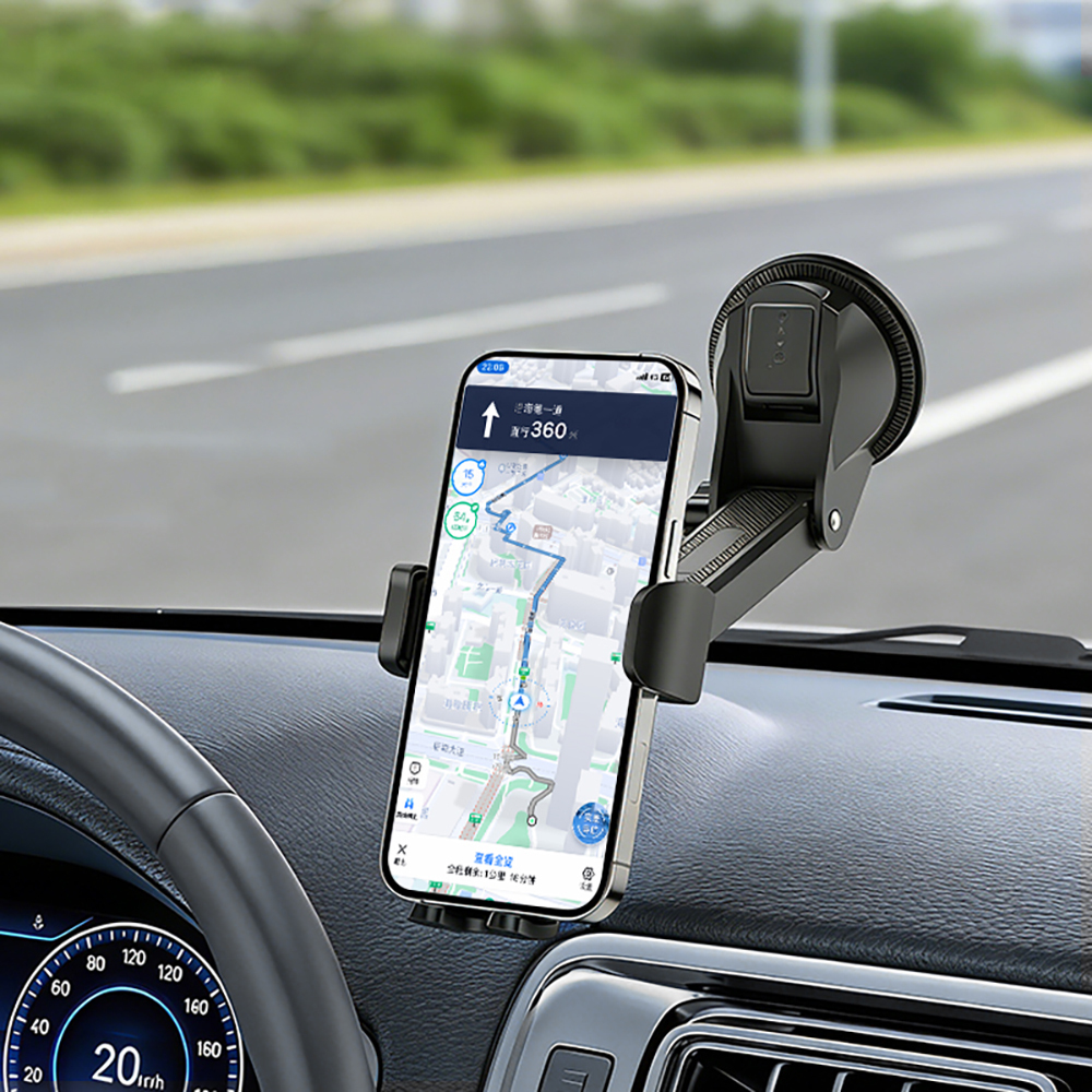 Go Des GD-HD356 360 Derece Dönebilen Teleskopik Vakumlu Tasarım Araç İçi Telefon Tutucu - 1