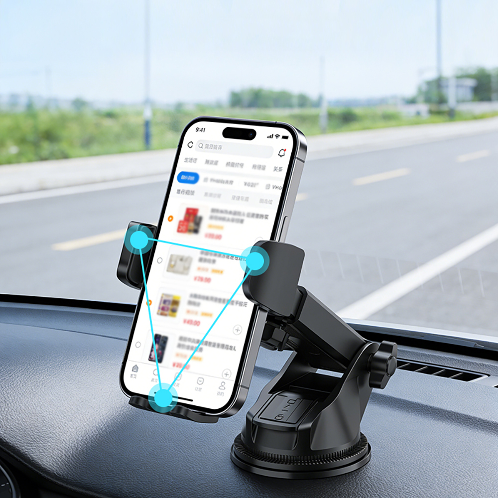 Go Des GD-HD356 360 Derece Dönebilen Teleskopik Vakumlu Tasarım Araç İçi Telefon Tutucu - 2