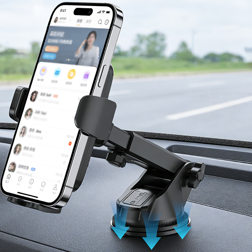 Go Des GD-HD356 360 Derece Dönebilen Teleskopik Vakumlu Tasarım Araç İçi Telefon Tutucu - 4