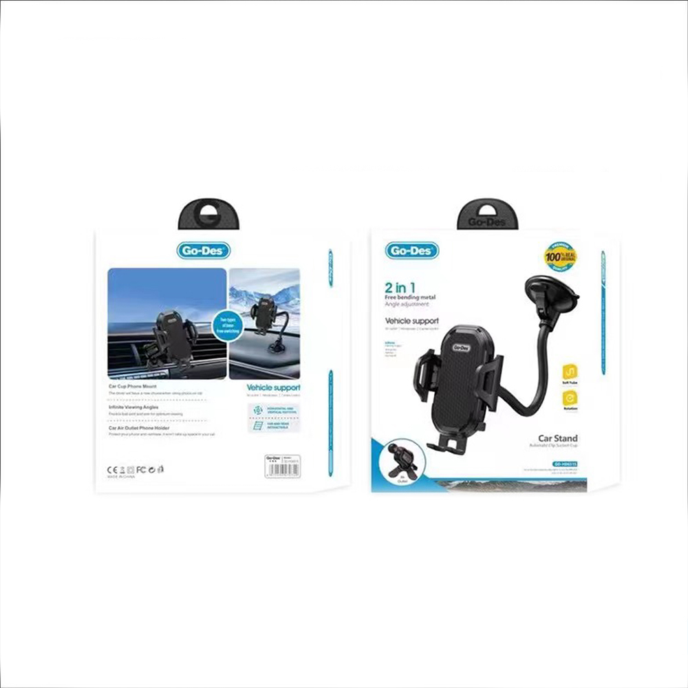 Go Des GD-HD651S Havalandırma ve Vantuz Tasarımlı 2in1 Araç İçi Telefon Tutucu - 3