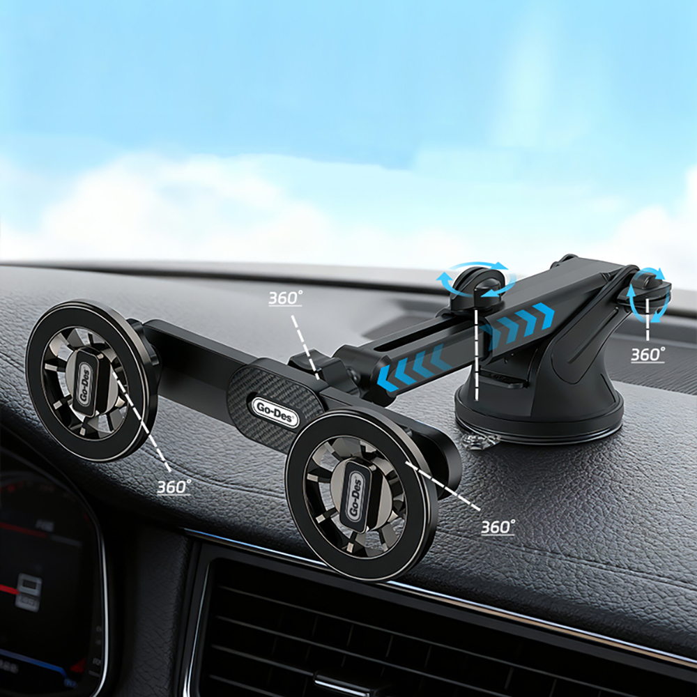 Go Des GD-HD363 360 Derece Dönebilen Uzatılabilir 2in1 Araç Telefon Tutucu - 3