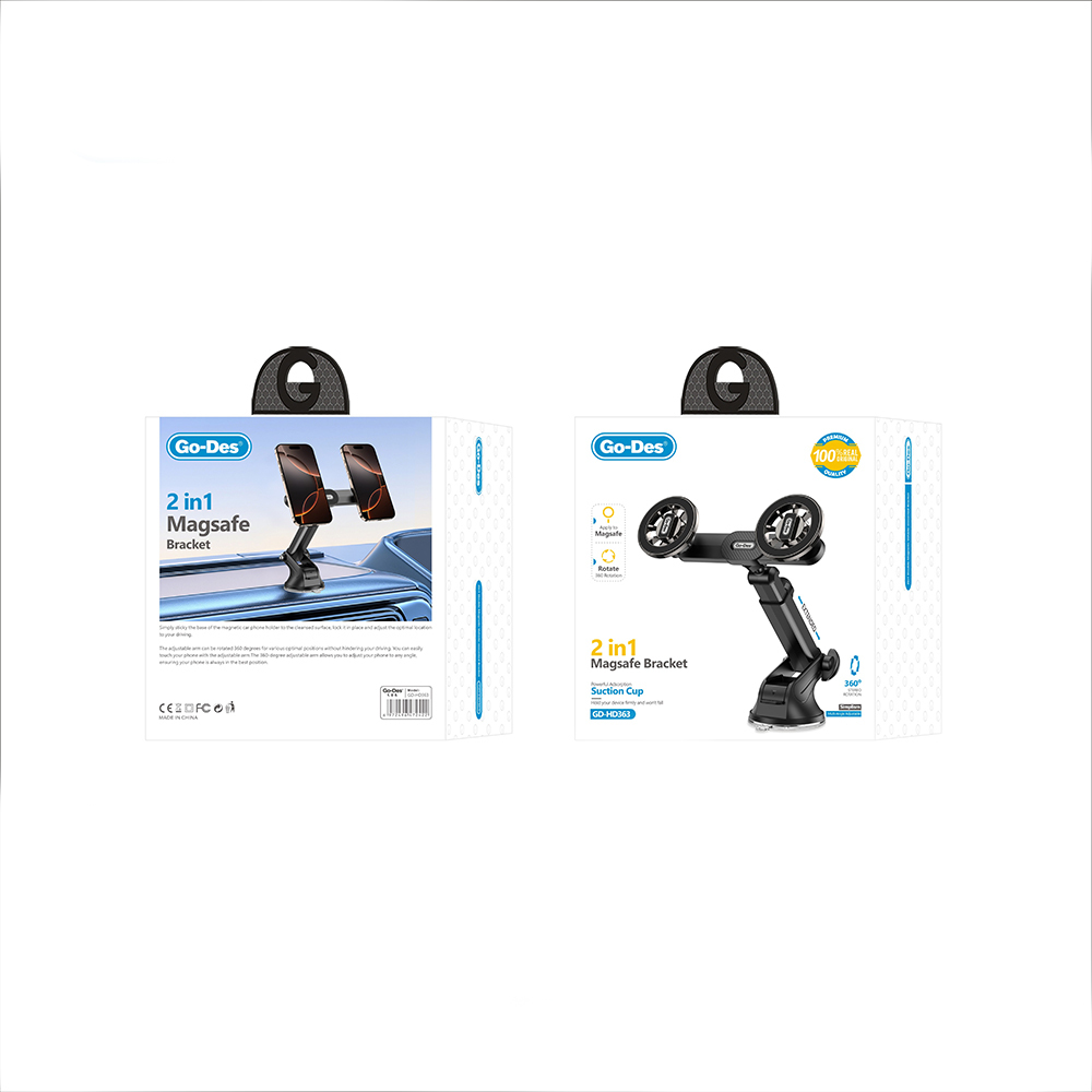 Go Des GD-HD363 360 Derece Dönebilen Uzatılabilir 2in1 Araç Telefon Tutucu - 6