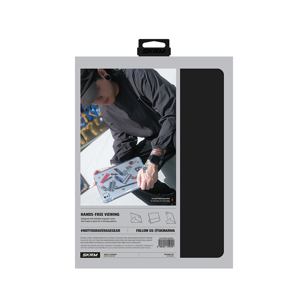 Apple iPad Pro 11 2024 Uyumlu Kılıf Skinarma Kalemlikli Arkası Şeffaf Standlı Magnetik Zeta Kılıf - 6